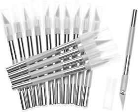 Dg36127 Qwork 15 Pack Hobby Knife Precision Craft With Safety Caps For Cutting E