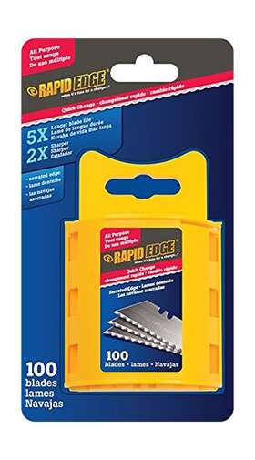 Rt00016a Rapid Edge All-purpose Serrated Utility Knife Blades 100 4 Pack
