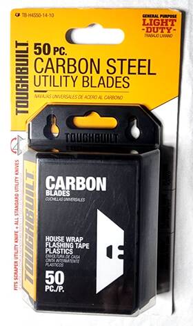 Tb-h4s50-14-10 Razor Toughbuilt Carbon Steel Utility Blade 50 -pack Brand New