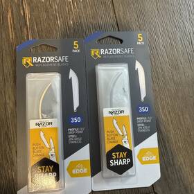 Rr-35-5 Razorsafe 3.5 Inch Replacement Knife Blades 5 Pieces. 2-pack Bulk Savings