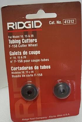 F-158 Ridge Tool Co 41312 Ridgid Cutting Wheel For Model 10 15 And 20 Tubing Cutters X2 New Usa F-158 Ridge Tool Co 41312 Ridgid Cutting Wheel For Model 10 15 And 20 Tubing Cutters X2 New Usa
