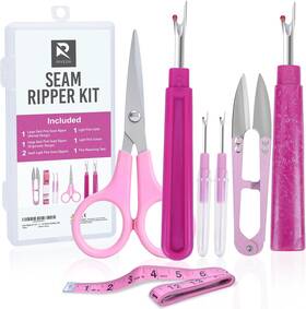 Srk-001 Riveda Seam Ripper Kit 7 Pcs - 1 Large Ergonomic 2 Small Rippers Thread