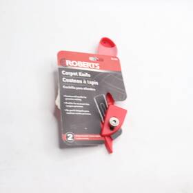 Roberts 10-253 Slotted Blade Carpet Knife With Thumb Guard For Safety Red 7-1/4 Inch