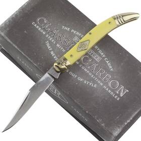 Rr1744 Rough Ryder Carbon Steel Yellow Handle Toothpick Folding Pocket Knife - New Rr1744 Rough Ryder Carbon Steel Yellow Handle Toothpick Folding Pocket Knife - New
