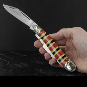 Rr2275 Rough Ryder Coral Snake 4-7/8 Inch Texas Swayback Stockman Folding Knife By Rr2275 Rough Ryder Coral Snake 4-7/8 Inch Texas Swayback Stockman Folding Knife By