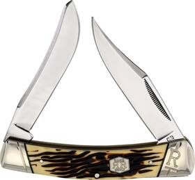 Rr2370 Rough Ryder Large Moose Pocket Knife By With Synthetic Stag Handles