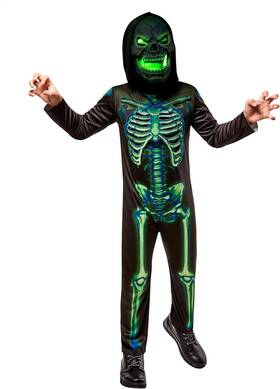 Rubies 1001162 Childs Neon Skeleton Costume Jumpsuit And Light Up Small As Shown