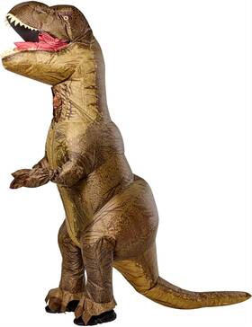 1001553 Rubies Jurassic World T-rex Inflatable Costume With Sound For Kids Unisex