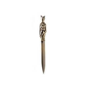 Lo8438 Ry Display Metal Ancient Egyptian Totem Letter Opener Bronze Anubis