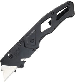 1159300 Schrade Tradesman Black Stainless Handle Folding Boxcutter Utility Knife