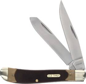 Sch94otcp Schrade Old Timer Gunstock Trapper Folding Pocket Knife - Delrin Handles