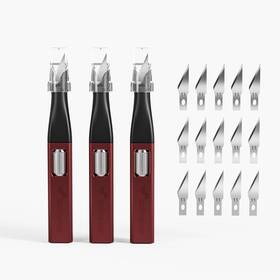Scimaker 061058041884 3 Pcs Exacto Knife Hidden Blade Design At The End Comes With 5 Spare High Qua