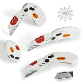 Scimaker Hka48 4 Pack Folding Utility Knife With 10 Extra Blades Box Cutters Button Loc