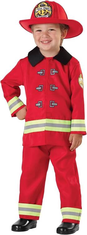 2t-4t Seasons 1341 Fireman Role Play Costume Red Size