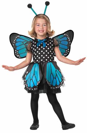 Ue1861 Seasons Beautiful Butterfly Pretend Play Costume Blue Toddler 2t-4t