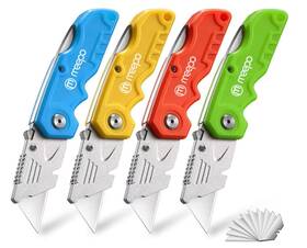 Oolk0098 Sharp Professional Utility Knife Set 4-pack Folding Box Cutter Extra Blades Oolk0098 Sharp Professional Utility Knife Set 4-pack Folding Box Cutter Extra Blades