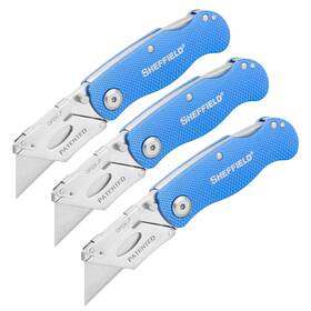 Sheffield 076812125149 Lockback Utility Knives - 3 Pack