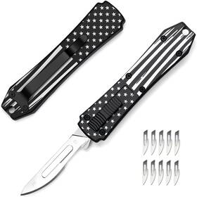 Silaoburi 20250605-jdc-pk-zg Automatic Utility Knife All Metal Construction Carbon Stainless Steel Blade E