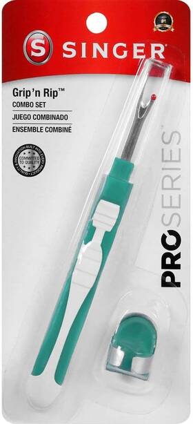 Singer 04322 Quiltpro Grip N Rip Combo Set Seam Ripper And Thimble 6-inch