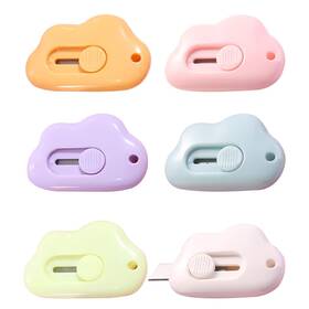 Sjuejs5566 Sixgod 6pcs Mini Cloud Shaped Utility Knife Portable Retractable Box Cutter Letter