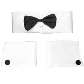 Sk-136 Skeleteen Collar And Cuff Set Male Dancer Stripper One Size Fits Most White