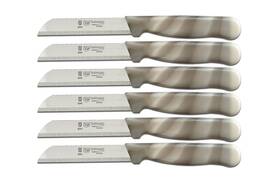 Smi 713937821401 - 6 Pcs Paring Knife Set Serrated Edge Vegetable 9 Cm Blade Grey White