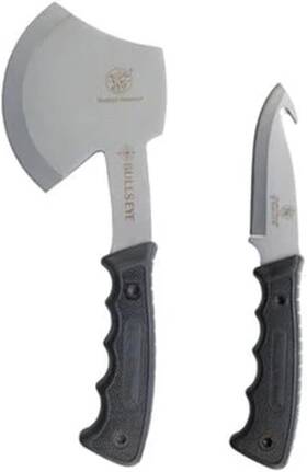 Smith & Wesson 028634381029 And Bullseye Hatchet Fixed Blade Guthook Knife Combo Stainless New