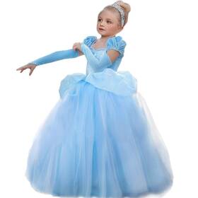 Sndshop 739771558334 Cinderella Princess Dress Costume For Toddler Girls 8-9 Years Blue