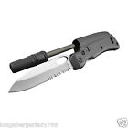 Sog 3 In 1 Survival Tool Pocket Knife Magnesium Fire Starter Whistle 50 Serrated 611102000104