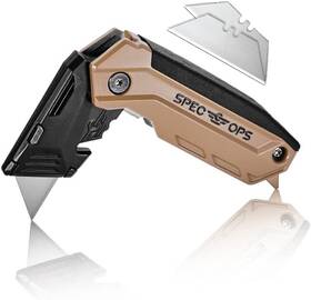 Spec Ops Tools 313018527569 Folding Utility Knife Includes 3 Blades In Handle Storage 3% Donated To Veteran