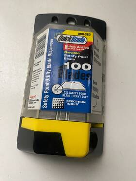 Qbd-380 Spectrum Tools Quick Blade 100 Count Safety Point Utility Razor Dispenser