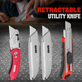 0087 Speed Daddy Sdd-tools00085 0086 4pc Utility Knife Set - Folding With 10 Spare Blades / Snap-off Blade Retractable