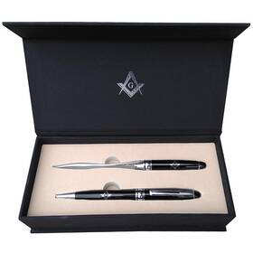 Bp-201 Splendidgifts Ball Pen With Letter Opener Set In A Gift Box 1 Count Pack Of Black
