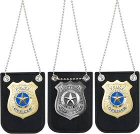 Spooktacular Creations 840165862781 Gold And Silver Badge Set For Police Pretend