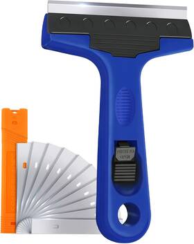 Srudokin 717664676785 Razor Blade Scraper 4 Inch Tool With 10 Extra Replacement Metal Blades