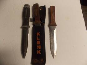 Stainless 095412101353 3 Used Klenk Tools Dual Duct Knives One With Soft Sheath
