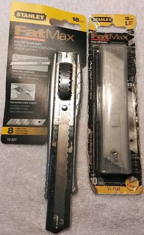 11-718t Stanley 10-421. 2pc Fat Max 18mm Snap-off Blade With 10pc Blades