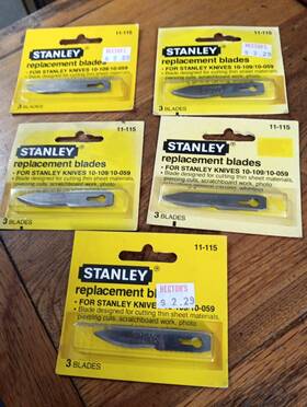 10-059 Stanley 11-115 5 Replacement Blade Lot For Knife 10-049 And Nos