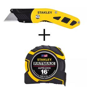 Stanley 313052144180 Compact Fixed Blade Folding Utility Knife And Fatmax 16 Ft. Autolock Tape Measur Stanley 313052144180 Compact Fixed Blade Folding Utility Knife And Fatmax 16 Ft. Autolock Tape Measur