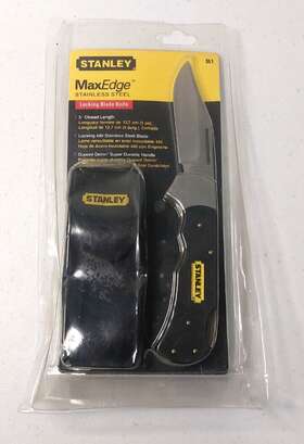 Stanley 760729090019 Nip Max Edge 5 Inch Stainless Steel Locking Blade Knife Sl1