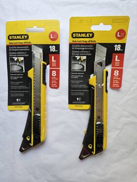 Stanley Hand Tools Stht10266-0 X2 Auto Lock Snap-off Knife 18mm Ergonomic Grip And Paint Bucket Opener