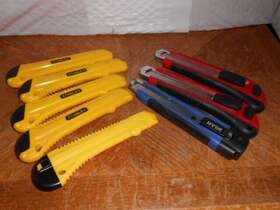 T-929 Stanley Hyde Work Force Large Break Away Knives Lot Of 8