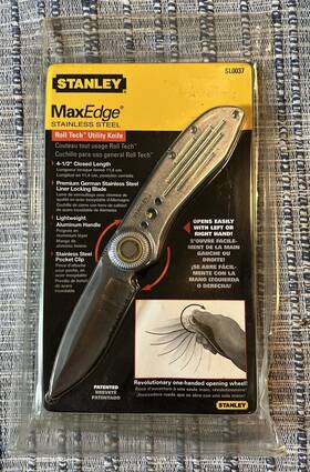 Sl0037 Stanley Maxedge Knife Roll Tech Silver Stainless Steel New In Package