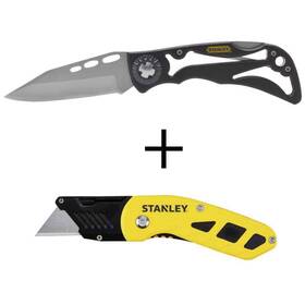 Stht10253w424 Stanley 7-1/4 Inch Skeleton Folding Pocket Knife And Compact Fixed Blade Utility Knif