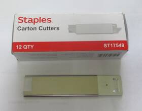 Staples 718103395359 12pack Box Carton Cutter Retractable-utility Knife With Single Edge Razor Blade