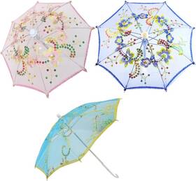 8731e44yd43c164h0p2 Stobok 3pcs Kids Lace Cute Small Embroidery Umbrella - Decorative Props Mini
