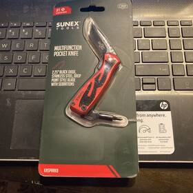 Skr1 Sunex Tools Multifunction Pocket Knife 2.25 Inch Blade With Wire Strippers Phillips