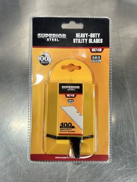 Uk741b Superior Steel 645710027116 Heavy-duty Utility Blades 100/pk Uk741b Superior Steel 645710027116 Heavy-duty Utility Blades 100/pk