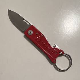 Supreme Key-1001 Sog Keytron Folding Pocket Knife Keychain Ring Red/silver Stainless