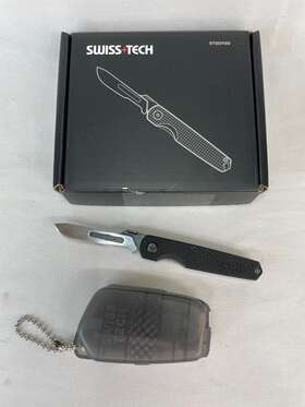 St001130 Swiss Tech Folding Replaceable Scalpel Blade Knife Liner Lock Skinning Hunting St001130 Swiss Tech Folding Replaceable Scalpel Blade Knife Liner Lock Skinning Hunting